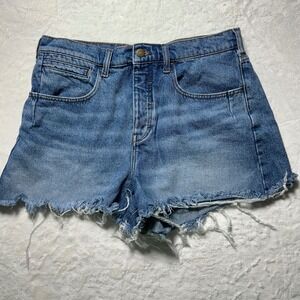 Anthropologie Pilcro Denim Shorts Frayed Hem High Rise Casual Jean Shorts‎ Sz 31